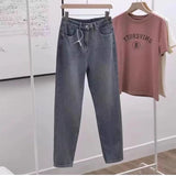 Wenkouban-y2k outfits Valentine's Day gift Ankle Length Denim Pants for Women Spring 2025 Summer Casual Loose Haren Jeans Female Harem Pants High Waist Slim Denim Pants