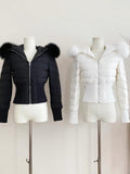 Wenkouban-Winter 2024 New American Retro Design 1980s fashion y2k outfits Fluff Fur Jacket