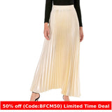 mens christmas outfit Winter outfits Black Friday 97cm High-End Bright Silk Pleated Skirt Spring/Summer Autumn Skirt Women's Louver Skirt Pleated Umbrella Skirt Western Style Long Skirt