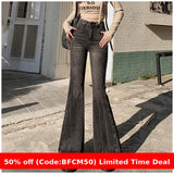 christmas outfit men 2024 winter outfits  Black Friday Autumn Versatile Casual Skinny Jeans Women's Frayed Design High Waist Slimming Flared Pants Fashion