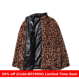 Winter outfits  Cyber Monday 2024 chill guy Leopard Print Plush Coat for Both Sides Fashionable Ins Winter Men and Women Cotton-Padded Coat