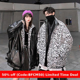 Winter outfits  Cyber Monday 2024 chill guy Leopard Print Plush Coat for Both Sides Fashionable Ins Winter Men and Women Cotton-Padded Coat