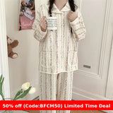 christmas pajamas photoshoot  Cyber Monday 2024 2024 Autumn and Winter Thickened Pajamas Women's Korean-Style Gentle Floral Simple Suit Casual Nightdress Home Wear