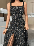 Wenkouban-nye outfits Floral Sling Slit Midi Dress 2025 fashion trends y2k style party club outfits