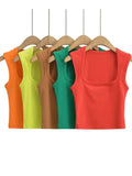 Wenkouban-Deep Square Collar Vests 2025 Summer New Fashion Sexy Women's Crop Tops Sling Vest Camis