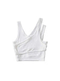 Wenkouban-Sexy Camis Solid Knit Short Hollow Out Sleeveless Tank Tops