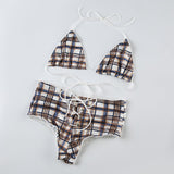 Wenkouban-spring outfits 2025 prety outfits Kaela Plaid Bikini Set