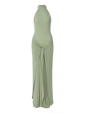 Wenkouban-2025 dress to impress party dress nye outfits Green Sleeveless Long Dress  YM1381