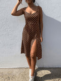 Wenkouban-Dresses 2025 Sundress Summer Women Causal Polka Dot Sleeveless High Pleated elastic waist V-Neck Beach Dress Vestidos De Verano