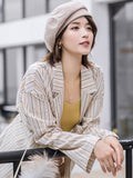 Wenkouban-Christmas Thanksgiving Personality Striped&Plaid Beret Hat