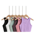 Wenkouban-2025 Summer Fashion Women Sexy Slim Tops O-neck Sleeveless Double Nylon Ladies Good Quality Tank Tops 6 Colors