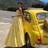 Wenkouban Summer Strapless Bodycon Dresses Women 2025 New Arrivals Elegant Formal Occasion Dress Yellow Guest Party Dresses-nye outfits