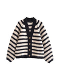 Wenkouban-Winter Outfits Christmas Davi Striped Cardigan Jacket