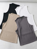 Wenkouban-2024 Summer NEW Arrival Women Solid Color Causal Sexy Croped-Top Sleeveless Tank Streetwear