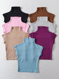 Wenkouban-Fashion Small Turtleneck Tops 2025 Summer Woman Slim Fit T-shirt Tight Cotton Short-Sleeve Tee Tops 7 Colors