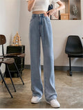 Wenkouban-Basic baggy air jeans with a high waist- Streetwear y2k outfits Fall Outfits Christmas Thanksgiving Gift New Year's Eve