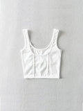 Wenkouban-Women Corset Tank Top With Mesh Detail Mesh Panels Fitted Crop Top