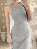 Wenkouban-nye outfits Solid Sleeveless Backless Midi Dress 2025 fashion trends y2k style party club outfits