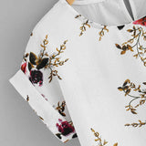 Wenkouban-Summer Fashion Floral Print Blouse Pullover Ladies O-Neck Tee Tops Female Women's Short Sleeve Shirt Blusas Femininas Clothing