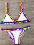 Wenkouban-Crochet Swimwear for Female Knitted Swimsuits Neoprene Bikini Beachwear Boho Style Swimsuit Two Pieces Bathng Suits