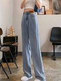 Wenkouban-Basic baggy air jeans with a high waist- Streetwear y2k outfits Fall Outfits Christmas Thanksgiving Gift New Year's Eve