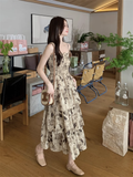 Wenkouban-2025 dress to impress party dress nye outfits Floral butterfly suspender dress  YM1189