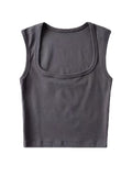 Wenkouban-Deep Square Collar Vests 2025 Summer New Fashion Sexy Women's Crop Tops Sling Vest Camis