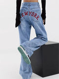 Wenkouban-Baggy boyfriend jeans with an embroidered motif on the back- Streetwear y2k outfits Fall Outfits Christmas Thanksgiving Gift New Year's Eve