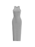 Wenkouban-nye outfits Solid Sleeveless Backless Midi Dress 2025 fashion trends y2k style party club outfits