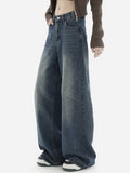 Wenkouban-Vintage Baggy Boyfriend Jeans mit Wascheffekt- Streetwear y2k outfits Fall Outfits Christmas Thanksgiving Gift New Year's Eve