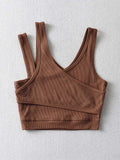 Wenkouban-Sexy Camis Solid Knit Short Hollow Out Sleeveless Tank Tops