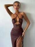 Wenkouban-Sleeveless Sexy Female Midi Backless Dresses Slim Night Club Party Women's Dress Bodycon Vestidos Elegantes Para Mujer