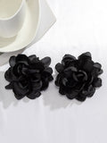 Wenkouban-Christmas Thanksgiving Solid Color Three-Dimensional Flower Drop Earrings