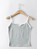 Wenkouban-Black crop top summer sexy tops women 2025 spaghetti strap top casual v neck camis knit sleeveless cami top army green cami gray