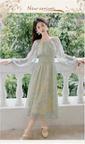 Wenkouban-2025 dress to impress party dress nye outfits Beautiful Halterneck Chiffon Temperament Floral Dress Fairy Party Dress YM1679