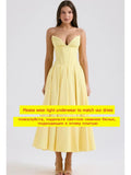 Wenkouban Summer Strapless Bodycon Dresses Women 2025 New Arrivals Elegant Formal Occasion Dress Yellow Guest Party Dresses-nye outfits