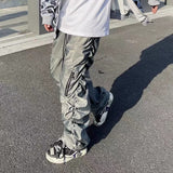 Wenkouban-New Functional Pleated Pocket Cargo Pants Men Y2K High Street Retro Street Hip Hop Loose 2023 Fashion Trend Straight Leg Pants