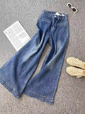 Wenkouban-y2k outfits Valentine's Day gift Fashion High Waist Wide Leg Jeans for Women 2025 Spring Autumn Straight Loose Flared Denim Pants Female Blue Jeans Oversized