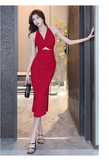 Wenkouban-2025 dress to impress party dress nye outfits Women's twist halter neck dress YM1514