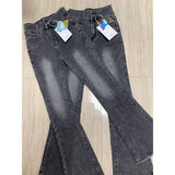 Wenkouban-y2k outfits Valentine's Day gift Retro Black Grey Flared Jeans Women Fashion High Waist Slim Full Length Denim Pants American Style Female Skinny Flare Pants