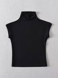 Wenkouban-Fashion Small Turtleneck Tops 2025 Summer Woman Slim Fit T-shirt Tight Cotton Short-Sleeve Tee Tops 7 Colors