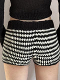 Wenkouban-y2k Outfits christmas outfit Contrast Striped Low-Rise Knit Shorts