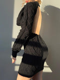 Wenkouban-nye outfits Cut Out Backless Sweater Midi Dress 2025 fashion trends y2k style party club outfits