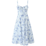 Wenkouban-2025 dress to impress party dress nye outfits Blue and white porcelain print mid-length slip dress YM465