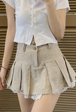 Wenkouban-nye outfits Cotton Linen Pleated Mini Skirt 2025 fashion trends y2k style party club outfits