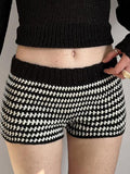 Wenkouban-y2k Outfits christmas outfit Contrast Striped Low-Rise Knit Shorts