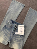 Wenkouban-Fashion Street Blue Wash Micro Flared Jeans Women 2024 Summer New Loose Stretch Harajuku Korean Casual High Waist Straight Jeans