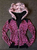 Wenkouban-Winter 2024 New American Retro Design 1980s fashion y2k outfits Reverse Leopard Hoodie