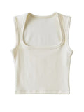 Wenkouban-Deep Square Collar Vests 2025 Summer New Fashion Sexy Women's Crop Tops Sling Vest Camis