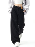 Wenkouban-Schwarze Vintage Baggy Boyfriend Jeans- Streetwear y2k outfits Fall Outfits Christmas Thanksgiving Gift New Year's Eve